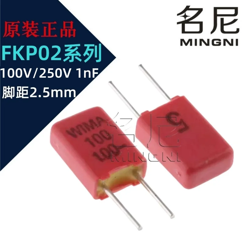 

10Pcs WIMA FKP02 100VDC/63VAC 250VDC/160VAC 1000pF 1nF 5%10% PCM2.5mm FKP0D011000B00JSSD Polypropylene (PP) Film/Foil Capacitors