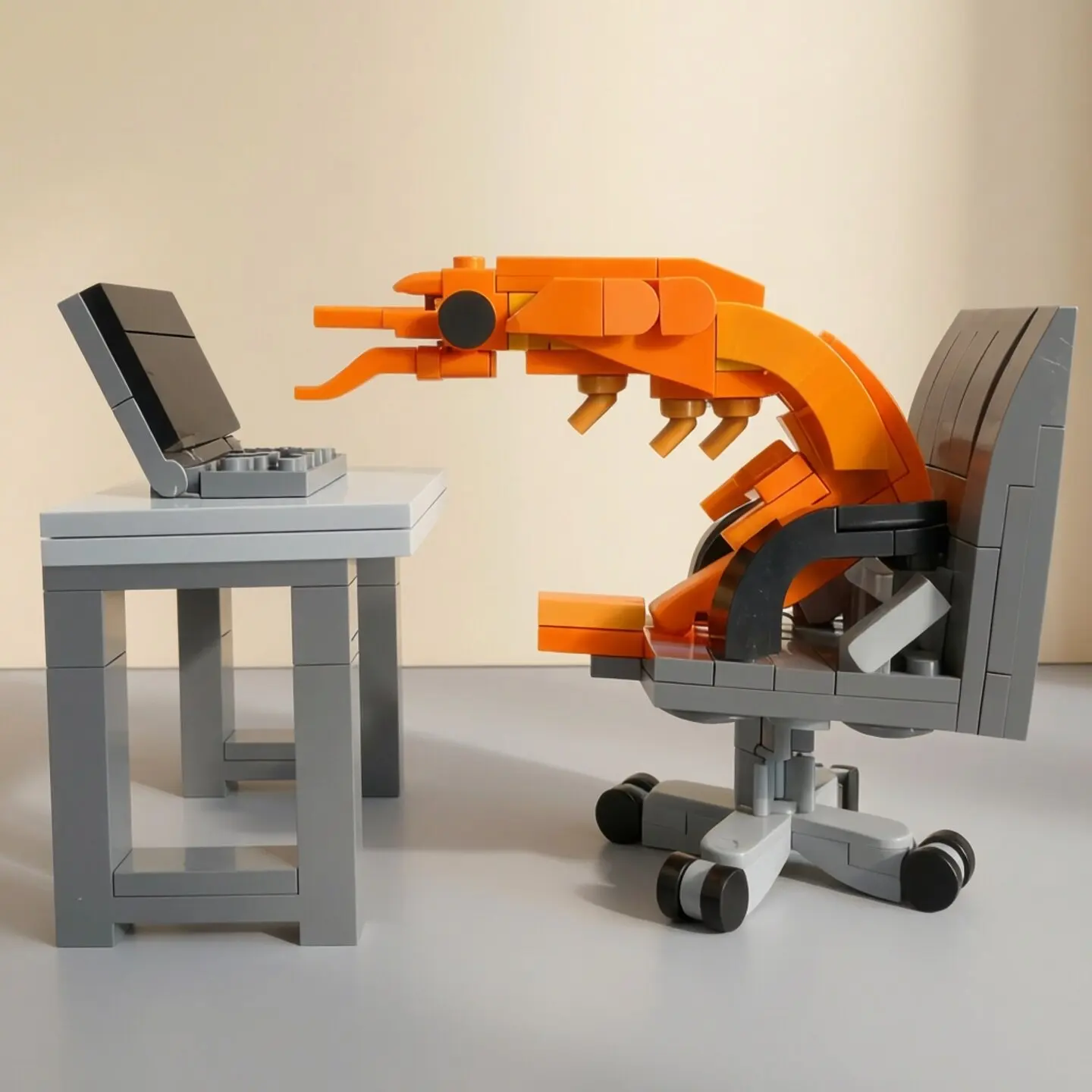 

Креативный конструктор-креветка, антистрессовая игрушка для офисного стола с подвижным корпусом, модель животного из строительных блоков, декоративная игрушка