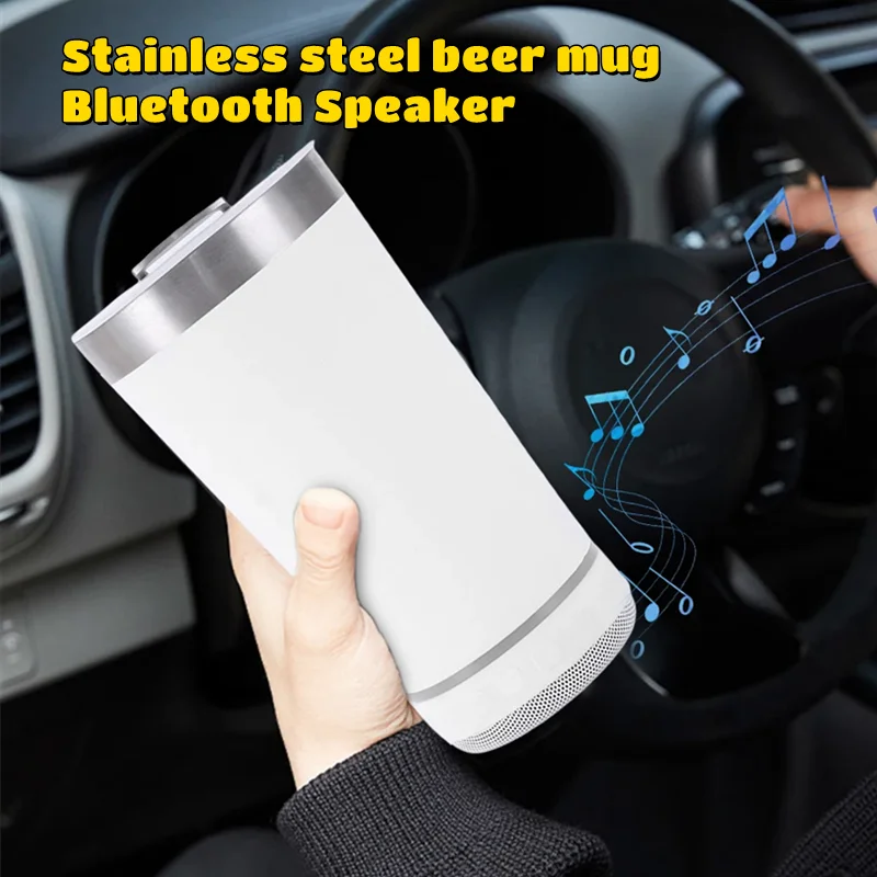 

Music Beer Cup 304 Stainless Steel Thermos Mug 17oz Wireless Bluetooth Speaker Stereo Subwoofer Sound Box for Camping