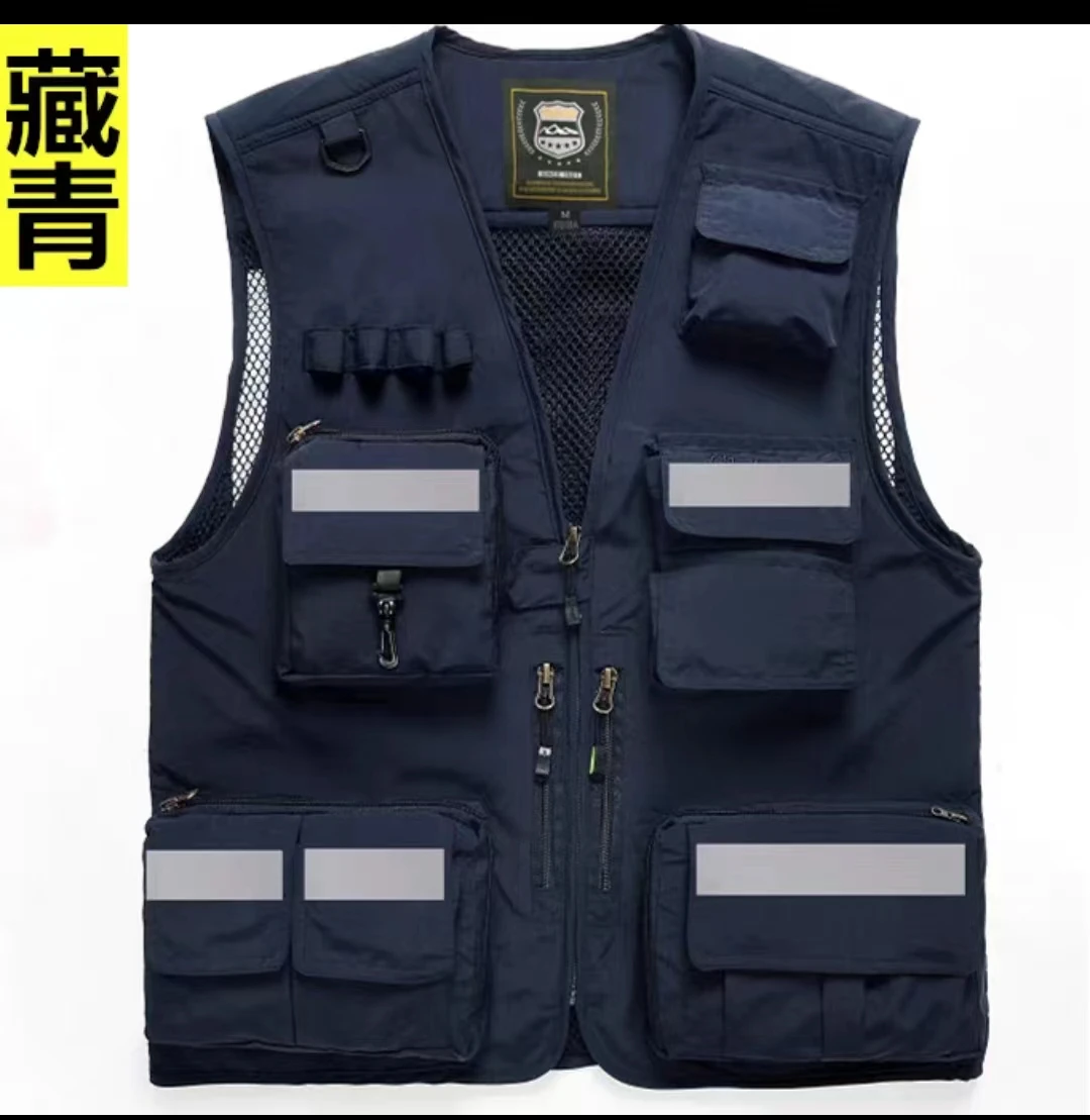 New Reflective Vest Emergency Rescue Multi Pocket Communication Fire Safety Officer Work Clothes