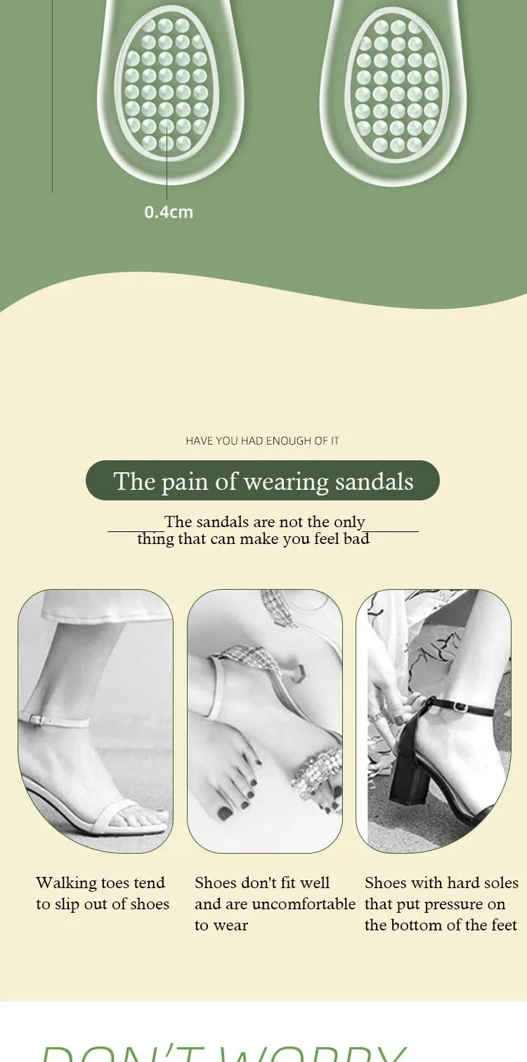 Sommer-GEL-Silikon-Einlegesohlen, sieben Punkte, für Damen, für High Heels, einzelne Sandalen, Schuhe, Polster, selbstklebende Einlegesohle, waschbare Schuhpolster. – Detail 3