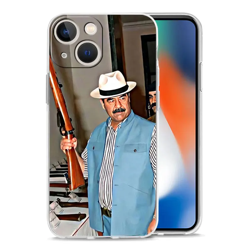 Phone Case For iPhone 16 15 14 13 12 11 Pro Max XS X XR 7 8 Plus soft Shockproof TPU Clear Cover Arabic Iraq Saddam Hussein