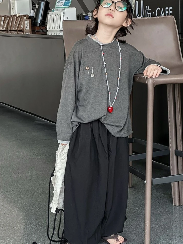 

Kids Mosquito Pants Korean Style Summer Thin Breathable UV Protection Boys Girls Loose Harem Pants Outdoor Home Casual