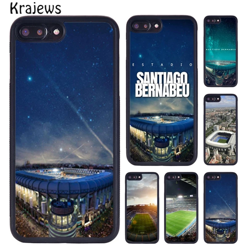 Krajews Estadio Santiago Bernabeu Stadium Phone Case For iPhone 16 15 14 XR XS 11 12 mini 13 Pro MAX Plus cover coque