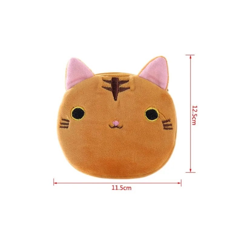 Cartoon Katze Geldbörse Plüsch Geldbörse Damen Mode Reißverschluss Mini Schlüsselwechsel Student Aufbewahrungsbrieftasche – Detail 1