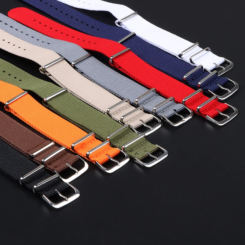 16mm 18mm 20mm 22mm Nylon Army Sports Fabric Belt Watch Strap for Samsung Galaxy Watch 6/5/4/3 for Women Men Universal Bracelet image 4