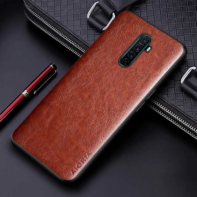 Luxury PU leather Case for Oppo Realme X2 Pro coque Business solid color design phone cover for Oppo realme x2 pro case funda