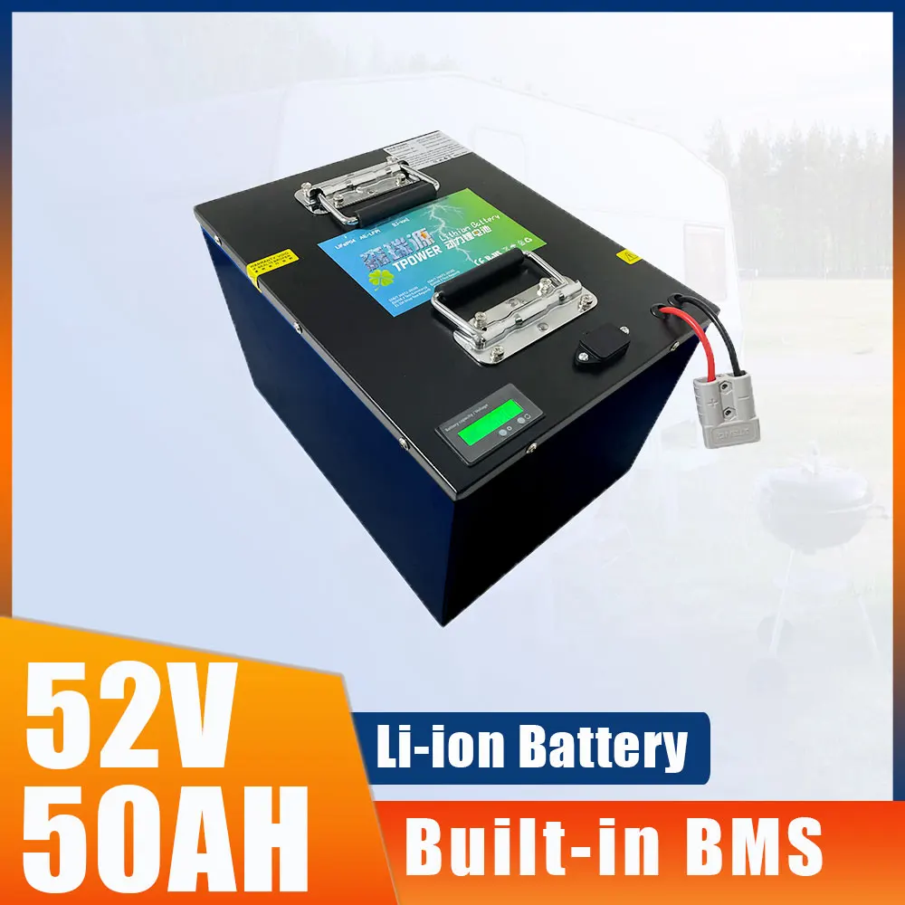 SEENRUY 52V 50Ah Li-ion With Bluetooth 14S 58.8V Lithium Polymer Battery Pack For Electric Surfboard Motorcycle Golf Cart