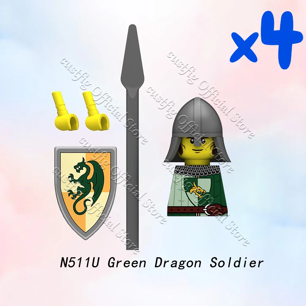 MOC Mittelalterliche Militärische Griechische Spartanische Krieger-Soldatenfigur Baustein Armeekastell König Ritter Schild DIY Bausteine Jungen Spielzeug Geschenk