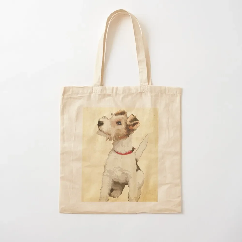 

Fox Terrier Vintage Illustration Tote Bag canvas tote bags canvas shopping bag shopping bags foldable Tote Bag