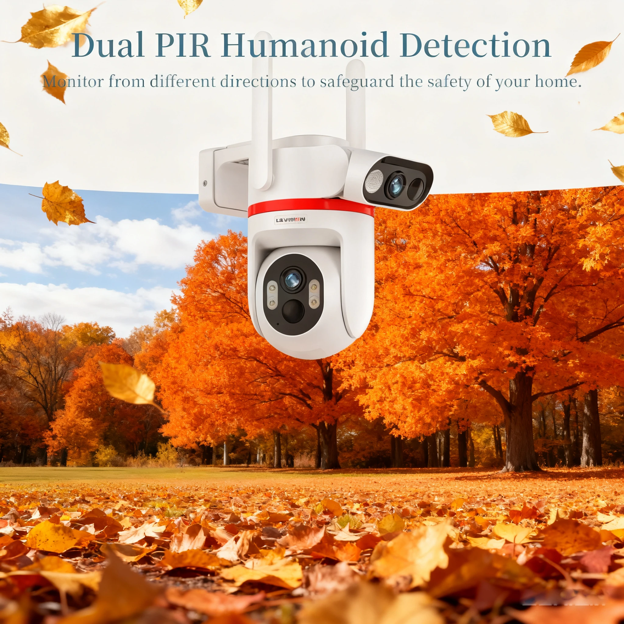 LS VISION 8MP 4G كاميرا تعمل بالطاقة الشمسية كاميرا مراقبة خارجية شاشة مزدوجة كاميرا مراقبة للمنزل كشف PIR المزدوج تتبع السيارات UBOX