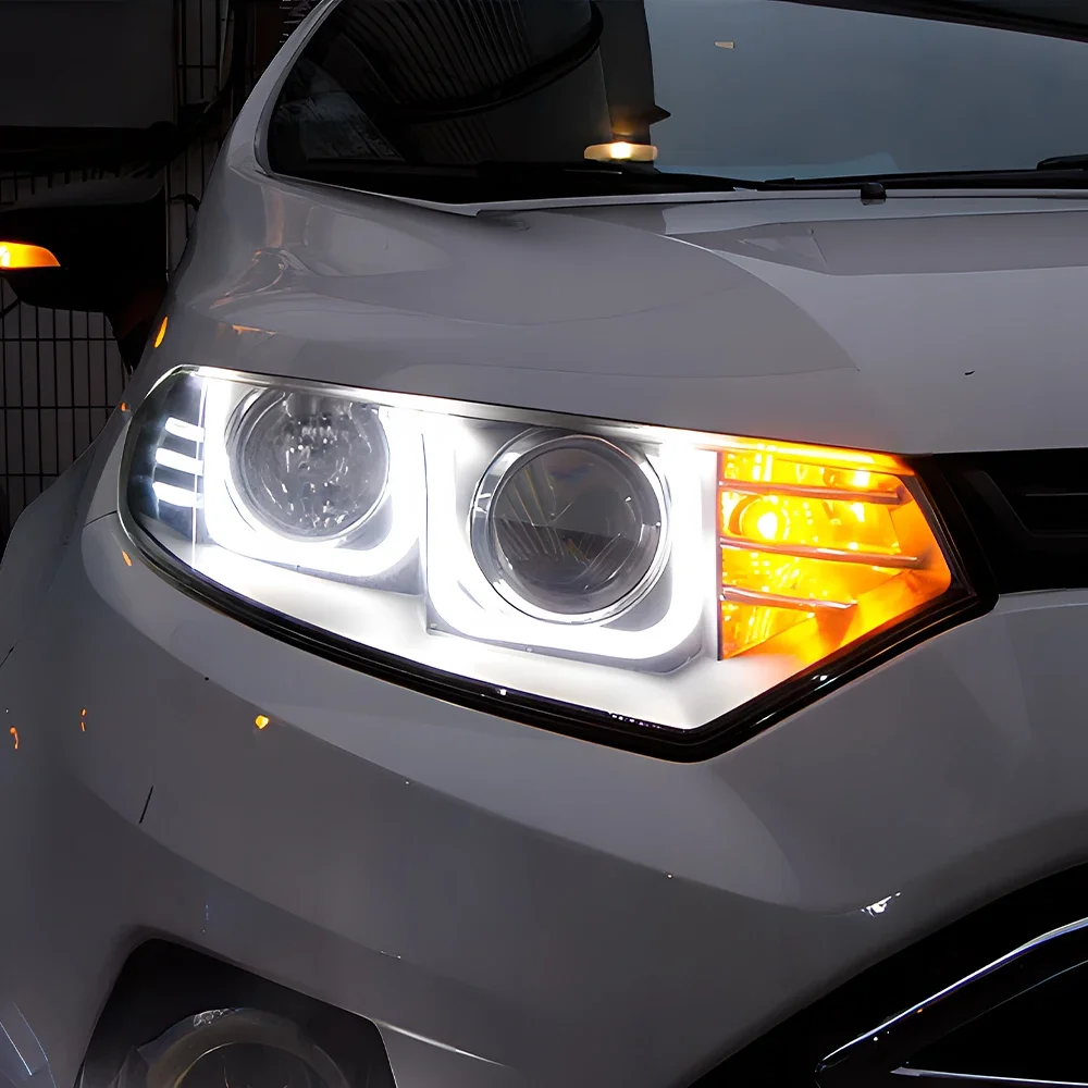

Car Front Lamps For Ford EcoSport 2013-2017 LED Auto Headlights Assembly Upgrade Double U DRL Projector Lens Car Accessories