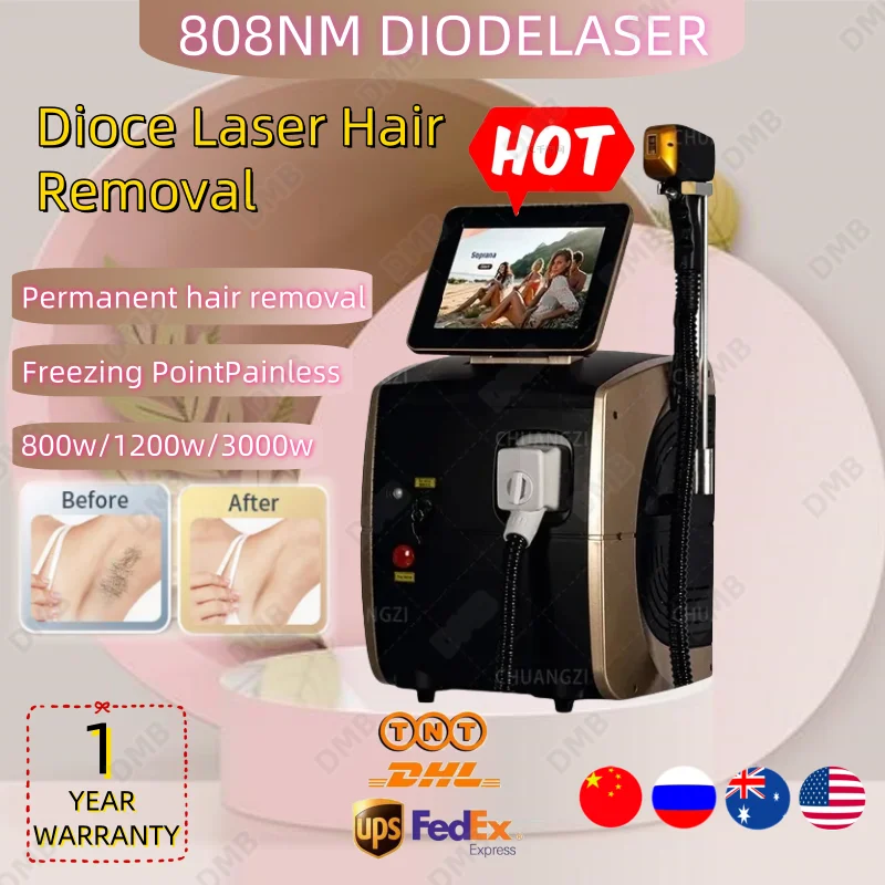 

Hair Removal Machin 2024 NEW CE Certified 2000W 3 Wavelength Ice Platinum Hair Removal 755 808 1064nm Diode Laser Salon