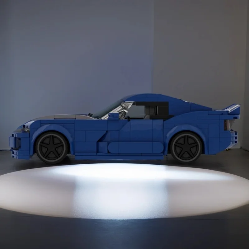 370 Piezas MOC City Champions Super Car Dodge Viper GTS Coupé Azul, Modelo Tecnológico, Bloques de Construcción DIY, Regalo para el Hogar