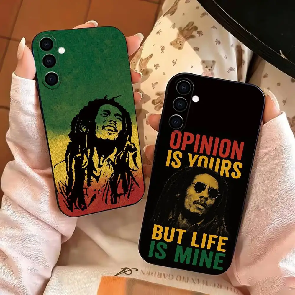 Singer Bob-b M-marley(3) Phone Case For Samsung Galaxy A73,A72,A71,A70,A53,A52,A51,Soft Silicone Black Cover