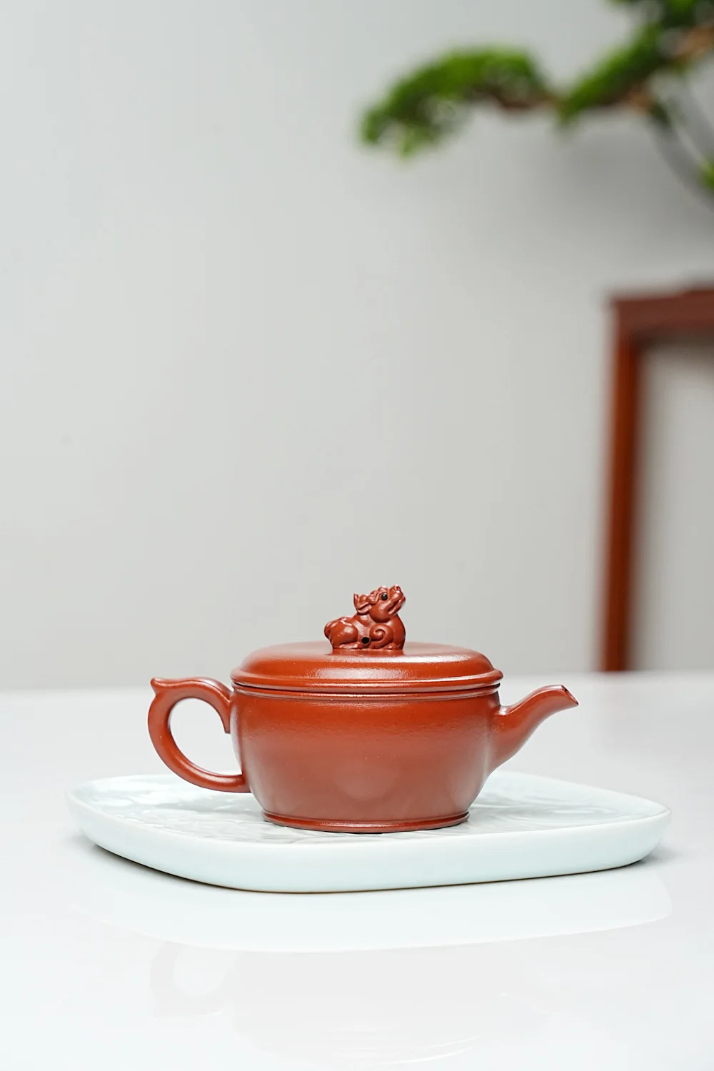 Yixing Handmade Qilin Hanwa Zisha Teapot, Private‑Stored Da Hong Pao Clay, Classic Chaoshan‑Style Household Kung Fu Brewing