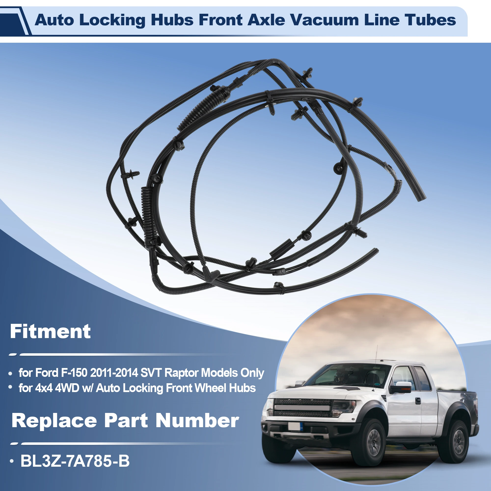 

UXCELL BL3Z7A785B автоматическая блокировка ступицы переднего моста вакуумные линии 4x4 для Ford F-150 Raptor