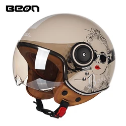 Dot Ece Approved Vintage Open Face Helm 3/4 Jet Scooter Bike Lightweight Safety Capacete Cafe Racer Helmet Summer Riding Unisex