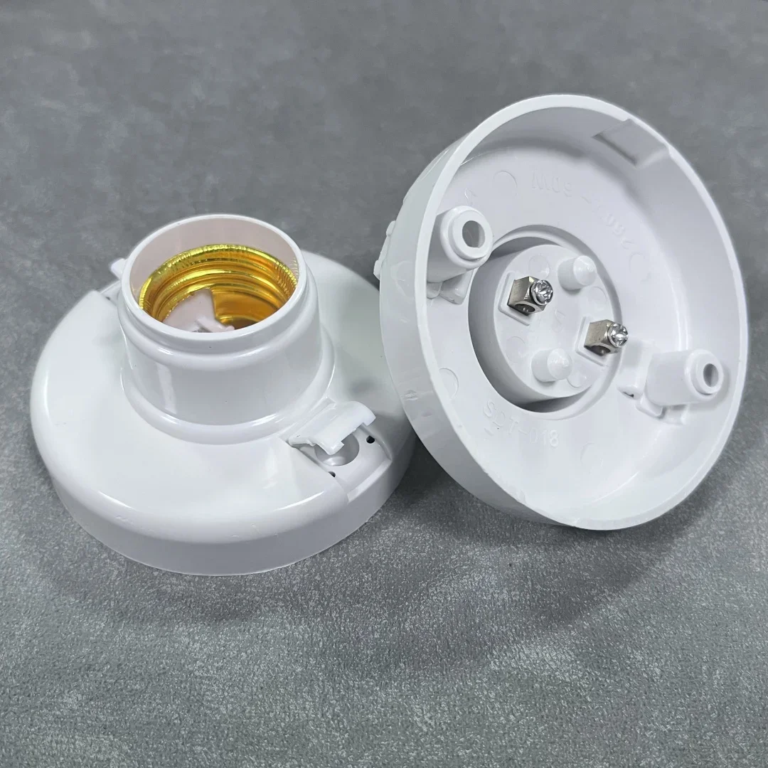 1-6 قطعة E27 غطاء برغي المقبس الأبيض ضوء السقف المصباح الكهربي تحديد قاعدة حامل ضوء لمبة حامل مصباح المقبس لمروحة السقف