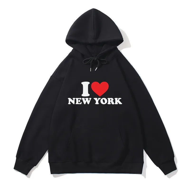 Male Streetwear Hoodies Comfortable I Love New York Printing Sweatshirts Men Women Female Clothing Top