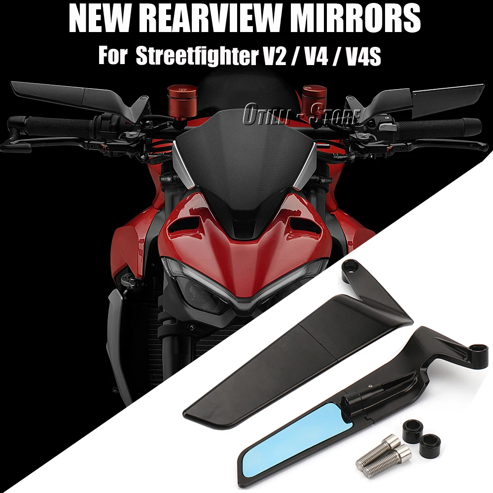 

For Ducati Monster 937 SP 2021 2022 2023 Motorcycle Streetfighter V4 S V4S V2 Rearview Mirror 360° Adjustable Rear View Mirrors