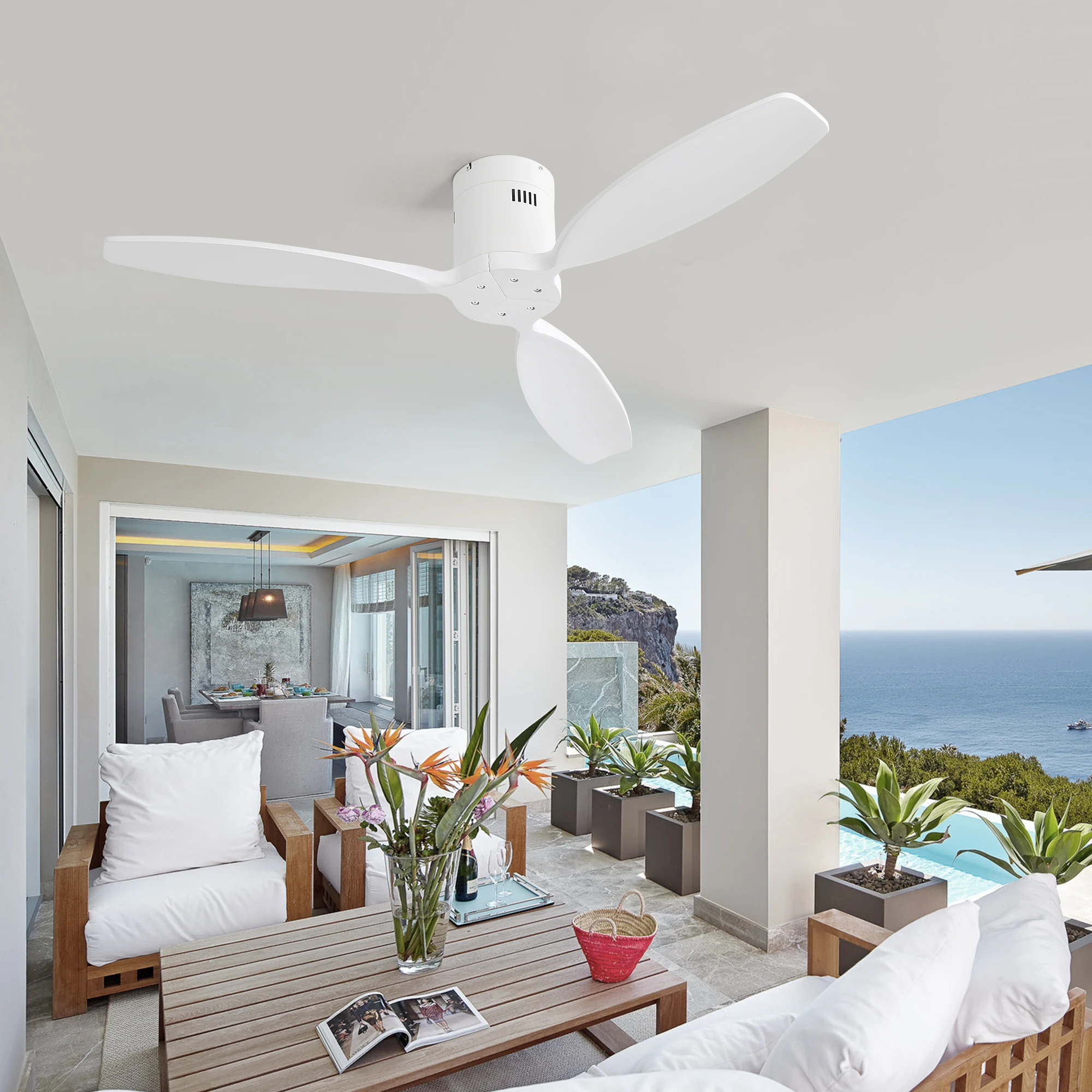 Sofucor Modern 52-inch DC Ceiling Fans With Remote Control Without Light Home Fan