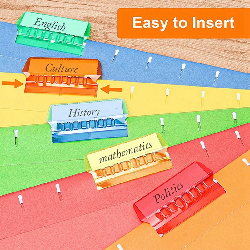 Plástico Multicolor Pendurado Pasta De Arquivos Tabs, inserções em branco, 2 Polegadas, Pastas Penduradas, 120 Conjuntos