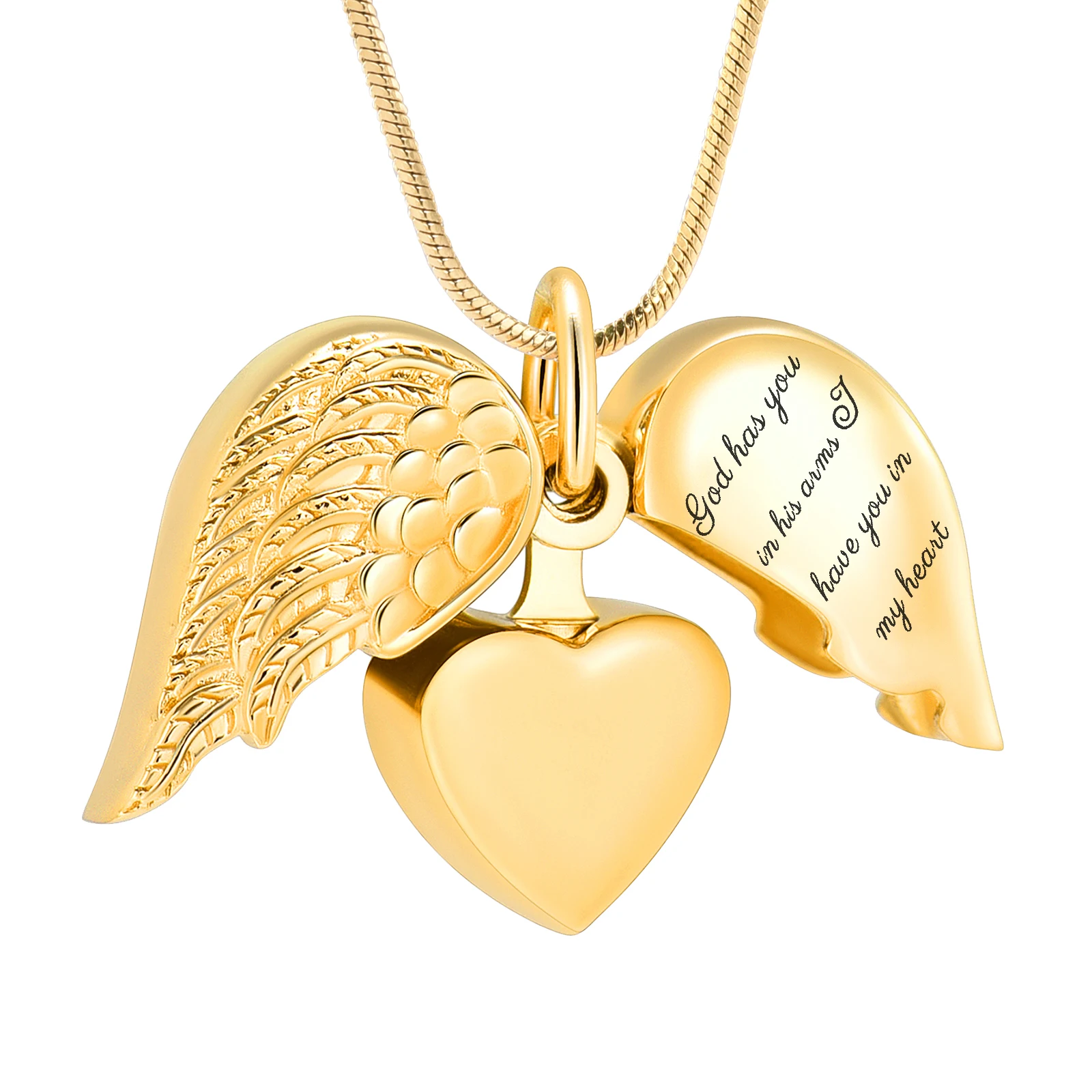 

Cremation Jewelry for Ashes Angel Wing Heart Keepsake Urn Necklace Pendant for Women Men Memorial Locket Ashes Holder