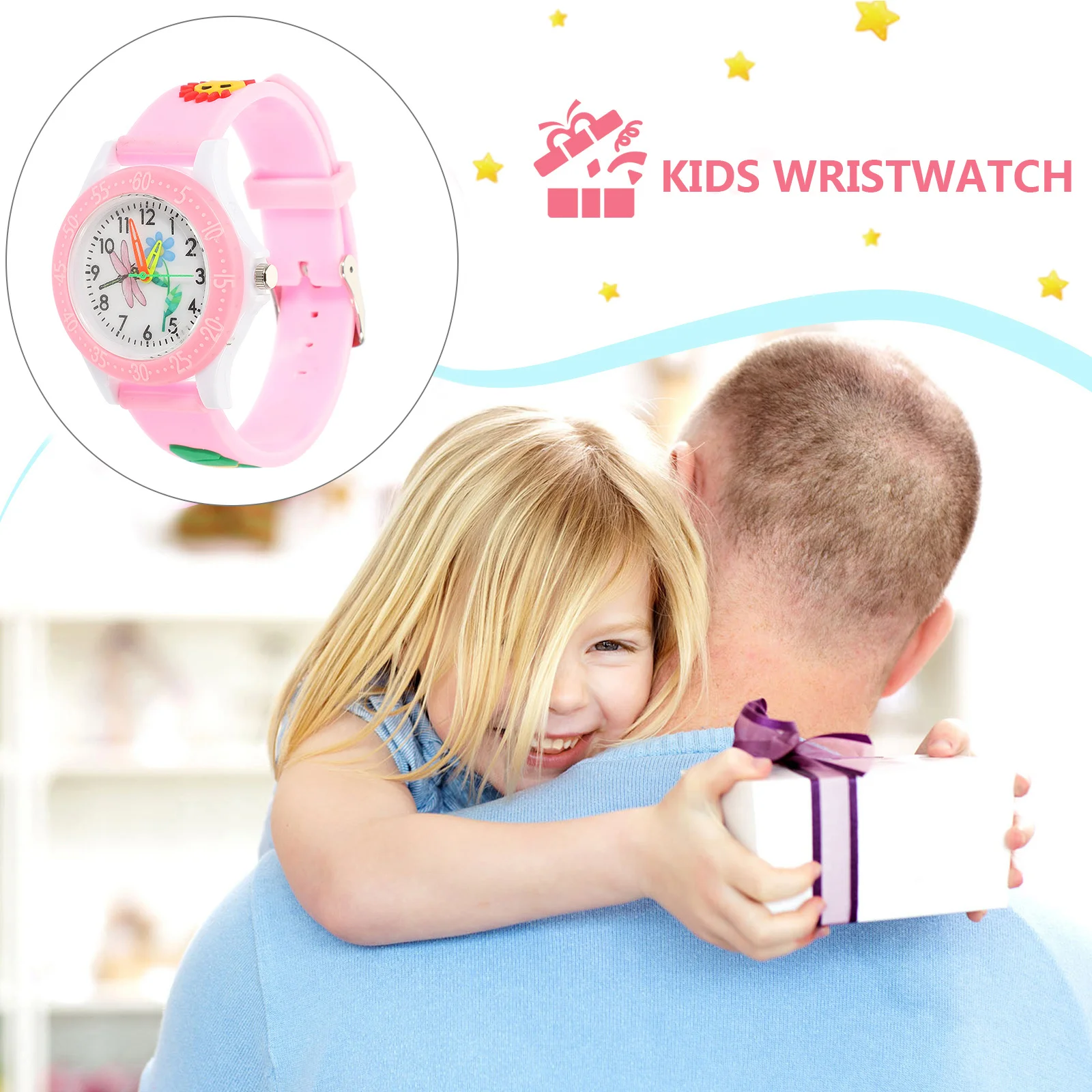 2 قطعة ساعة معصم ثلاثية الأبعاد ثلاثية الأبعاد للرسوم المتحركة الإبداعية المطبوعة ساعة رقمية مقاومة للماء هدية لـ Dragonfly