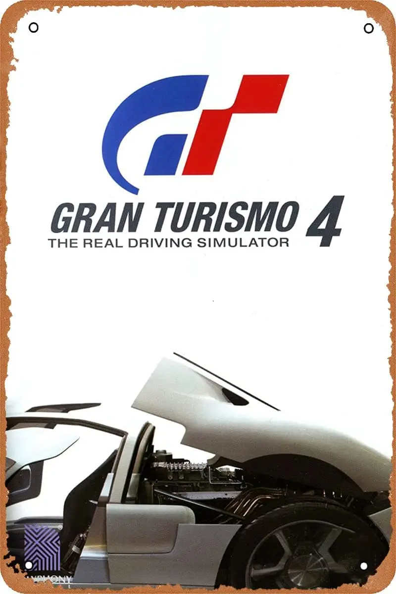 Gran Turismo 4 Game Poster Retro Vintage Decor Metal Tin Sign 12X8 Inches