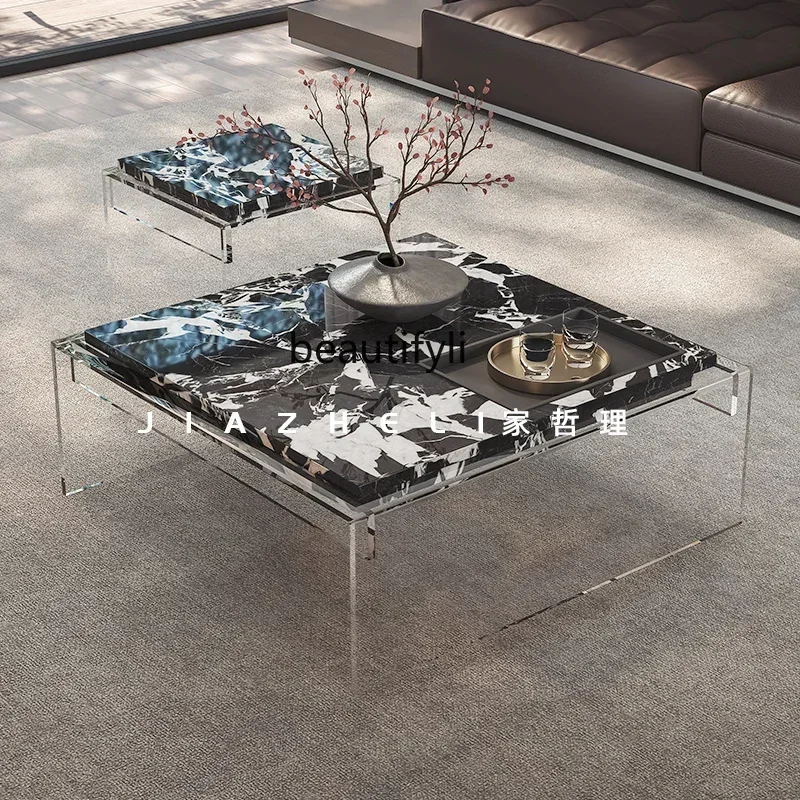 Hot sales Light luxury Italian minimalist especially good-looking acrylic creative modern high-end luxury stone combination coff