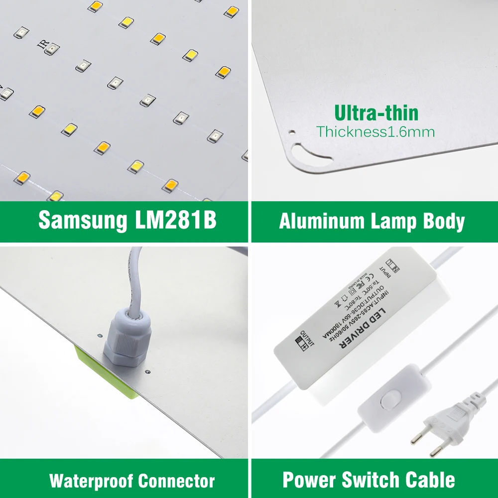 Luz LED de espectro completo para cultivo hidropónico, lámpara de alto PPFD, similar al sol, LM281B, Phyto Veg Flowers