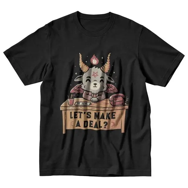 Man T Shirt Funny Baphomet Evil Satan Demon Tops 남성 여성 하라주쿠 만화 그래픽 티 Lucifer Goat Tshirt 반팔 티셔츠