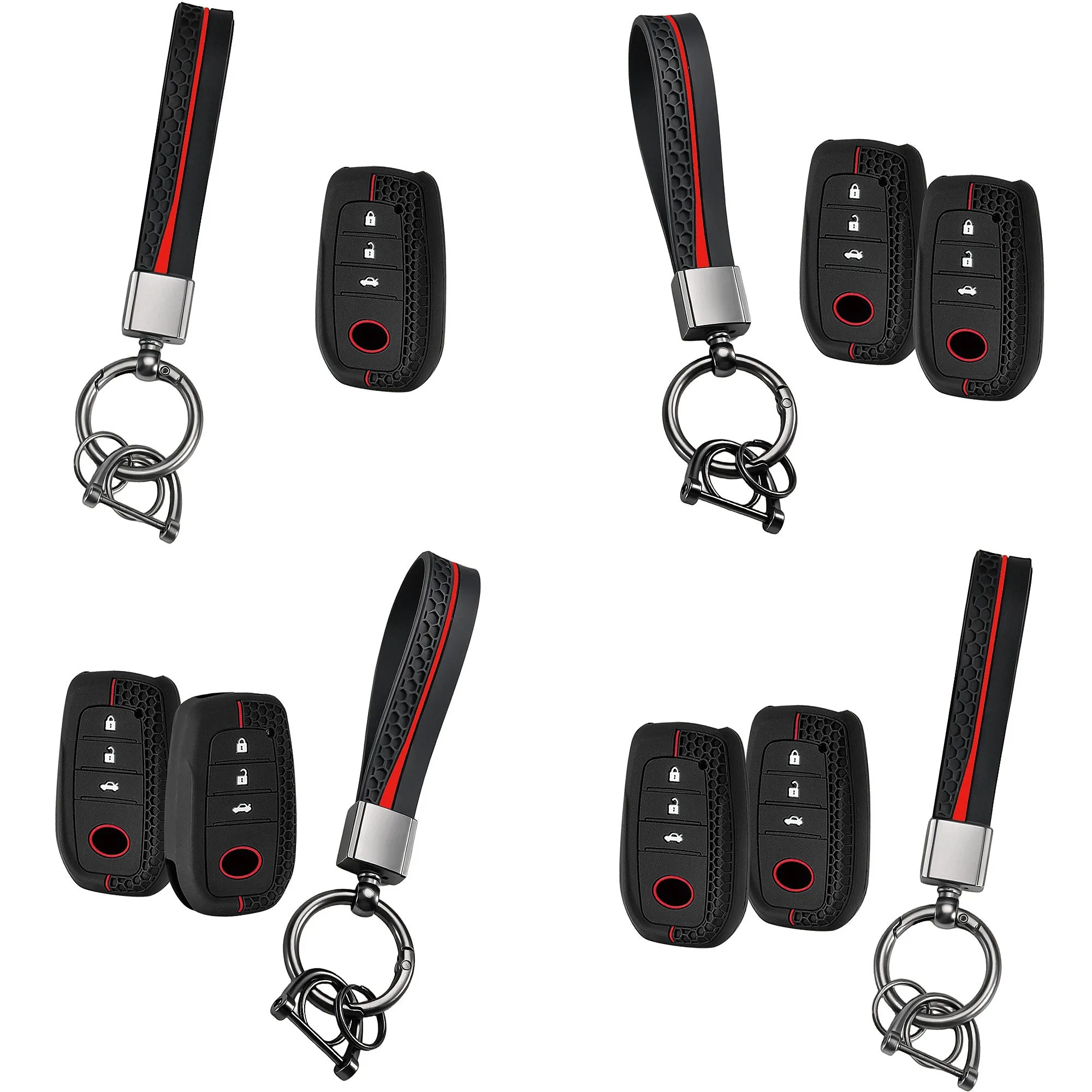 Silicone Car Key Fob Cover For Toyota Corolla Yaris Prius Hilux Land Cruiser LC200 LC250 LC300