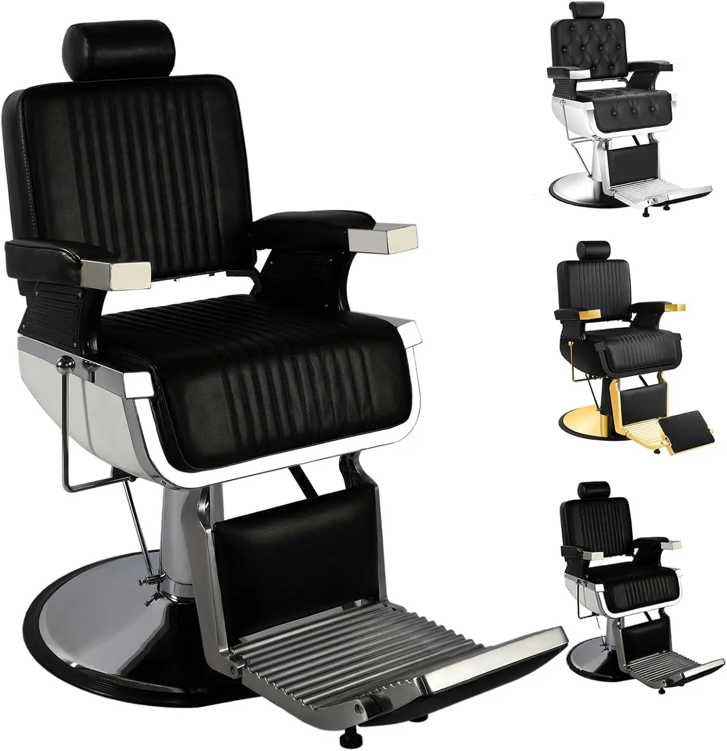 

Hydraulic Barber Chairs for Barbershop Heavy Duty, Professional Black Recline Barber Salon Chair for Hair Stylist,, Customized