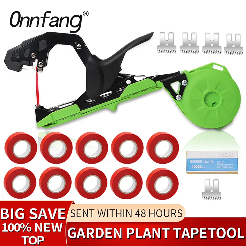 

Onnfang Garden Tools Hand Tying Machine Lightweight Tape tool for Packing Vegetables Grapes Tomatoes Cucumbers Stem Strapping