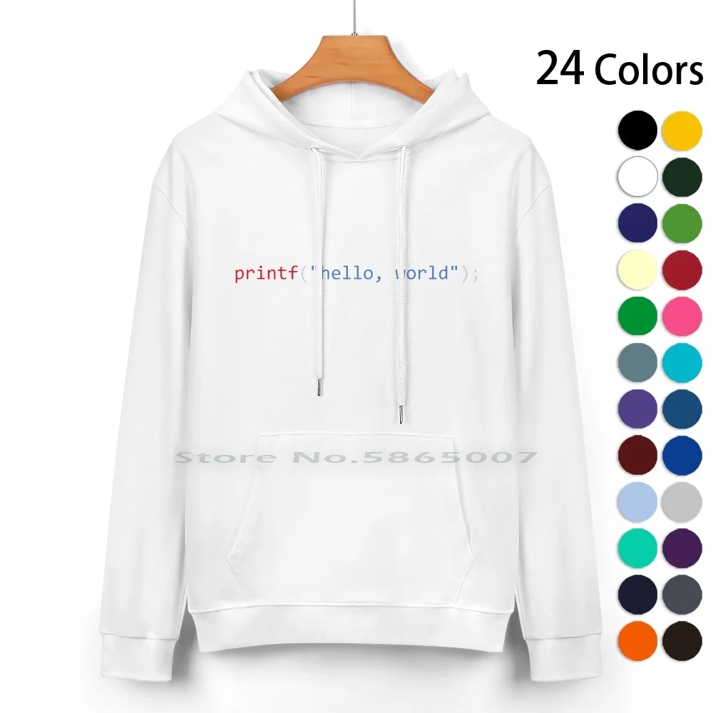 Hello , World Pure Cotton Hoodie Sweater 24 Colors Nerd Geek Programmer Infant Coder Hello World Toddler Small Child 100%