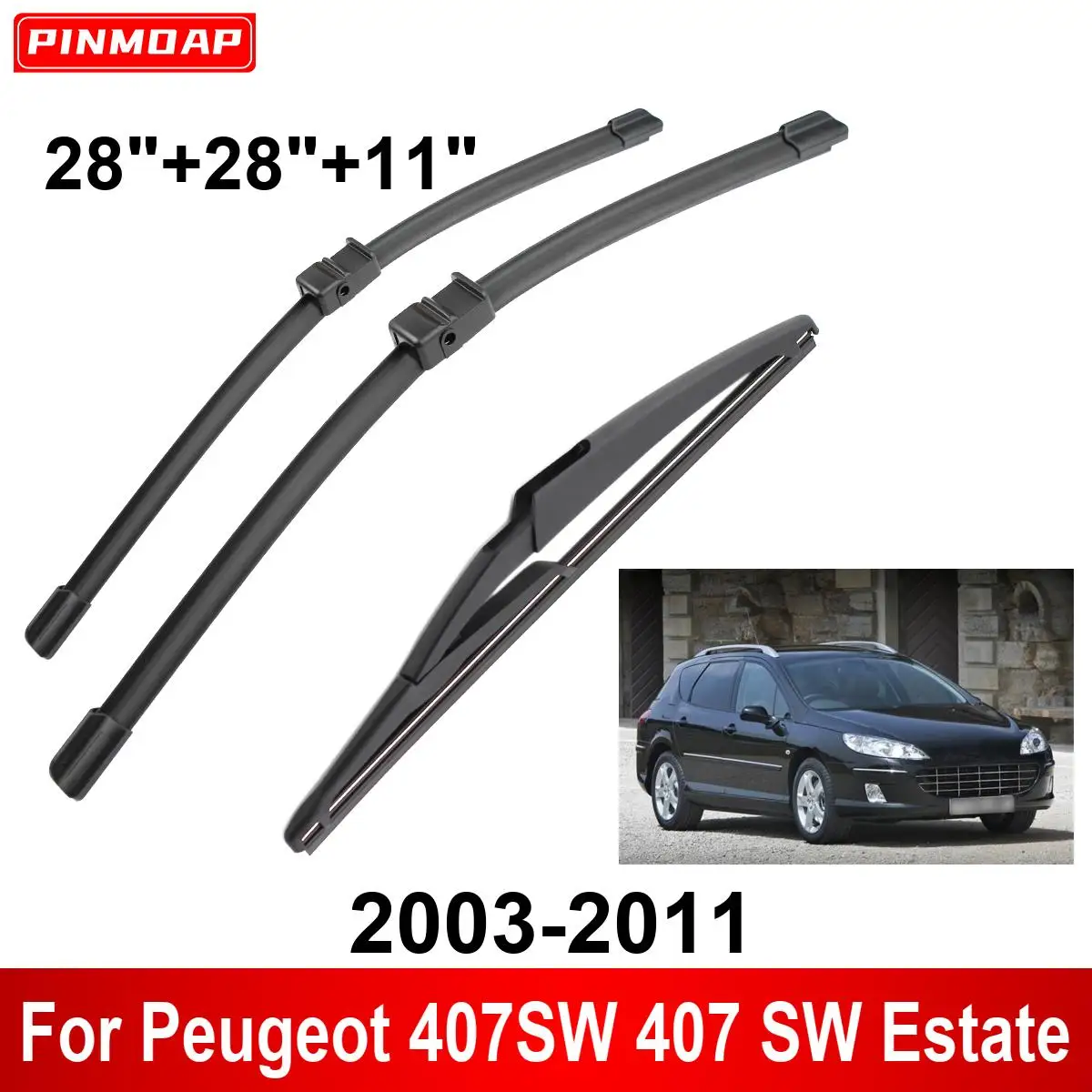 

1/2/3/4/6PCS Car Wiper For Peugeot 407SW 407 SW Estate 2003-2011 Front Rear Wiper Blades Brushes Cutter Auto Accessories 2009