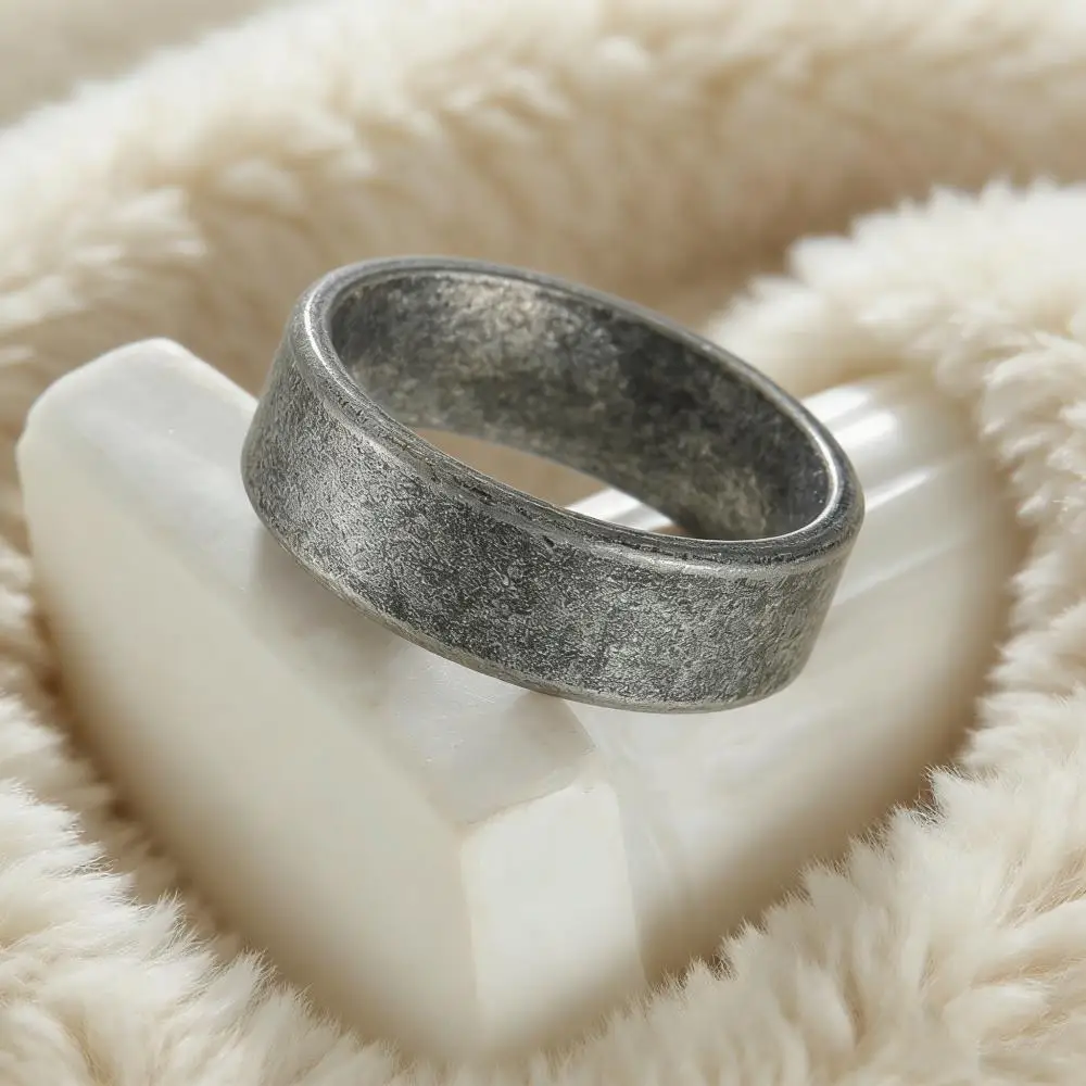 Stainless Steel Rings For Men Antique Silver Color 7MM Wide Do Old Male Engagement Wedding Bands Hip Hop Jewelry