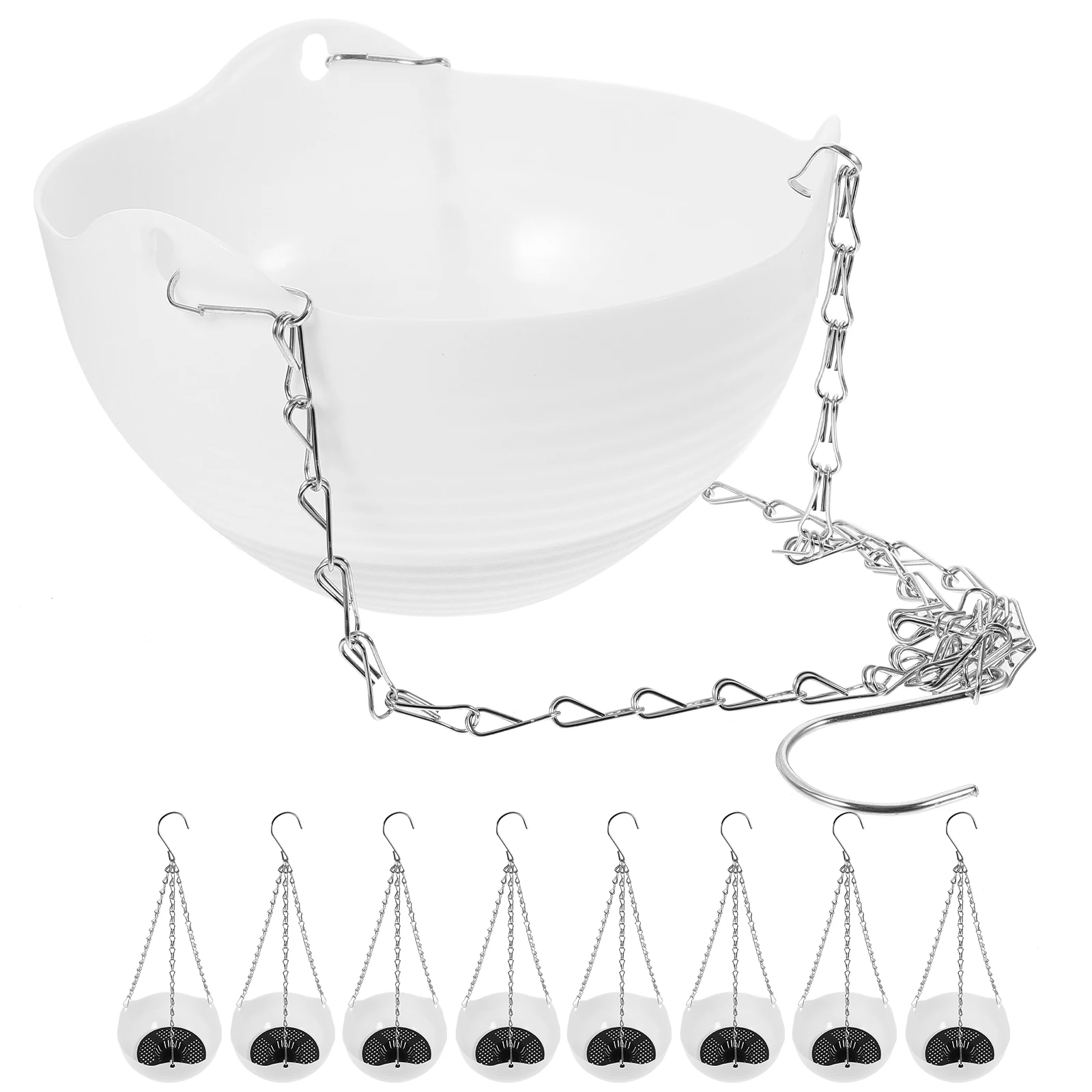 

9 Pcs Hanging Garden Courtyard Planter Baskets Large Capacity Plastic Flower Pot Decor Balcony Plants
