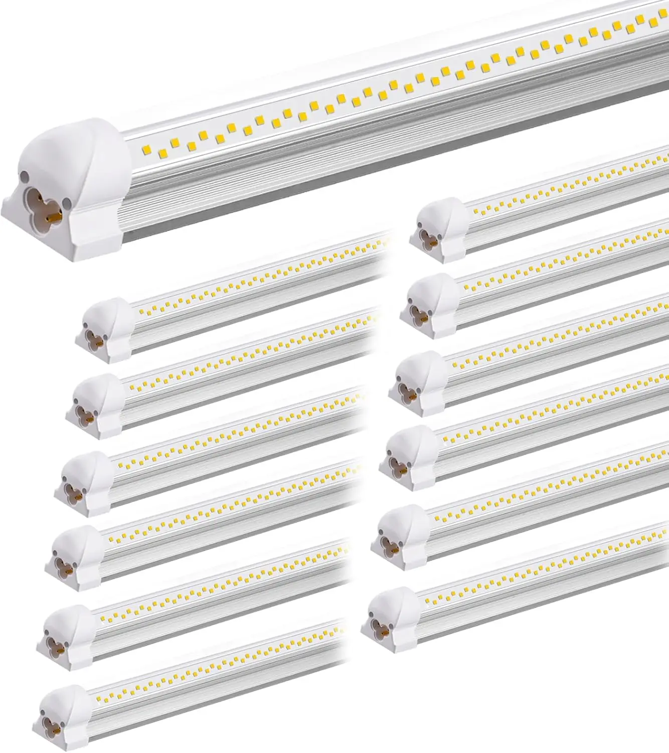 Light for Workshop Garage 12-Pack 50W 5000K Daylight White Super Bright 7500LM, Linkable, Link Max 6 Lights, Plug in Play Long L