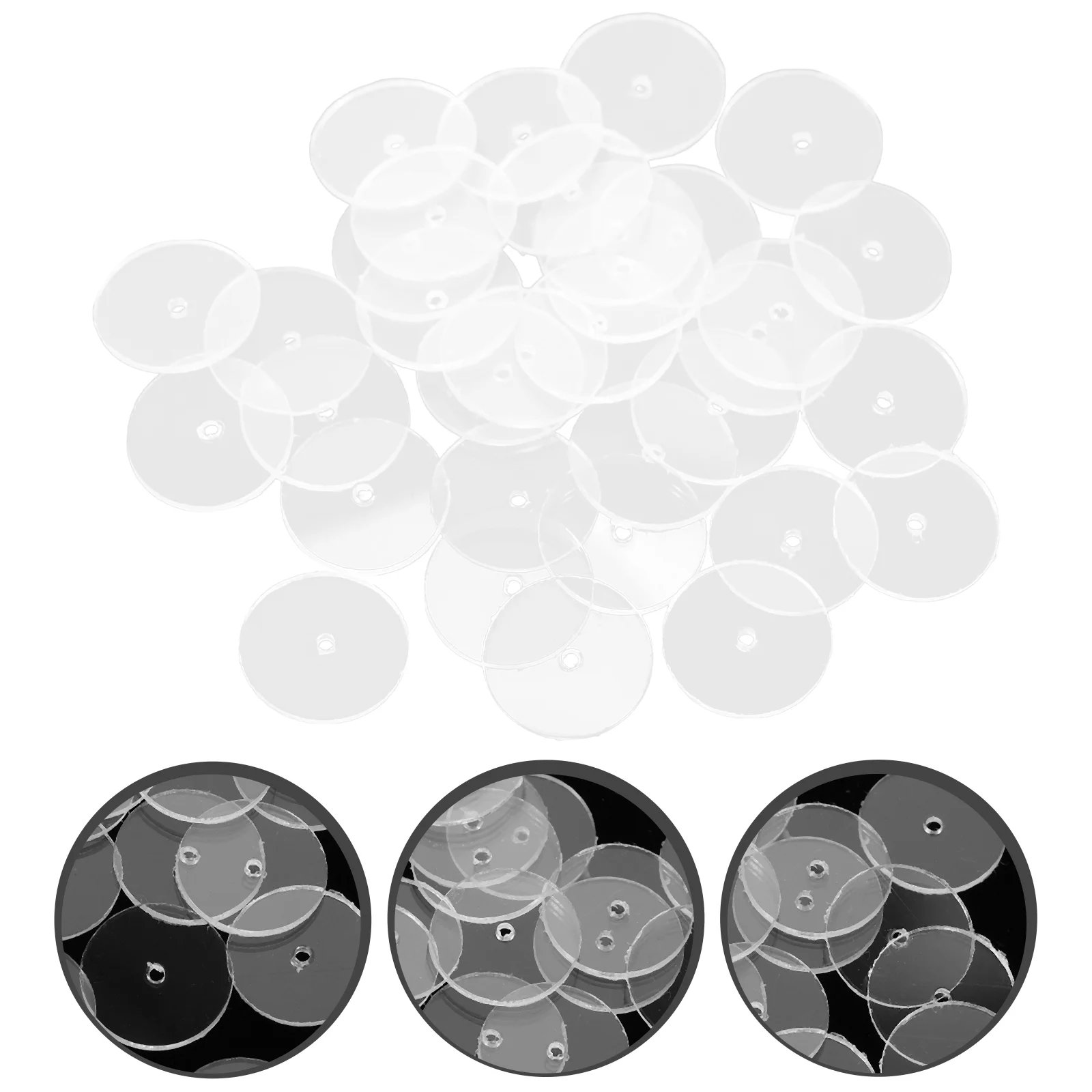 

50 Pcs Earring Gasket Tape Disc Backs for Droopy Ears Backing Plastic Clear Discs Accessories Women's