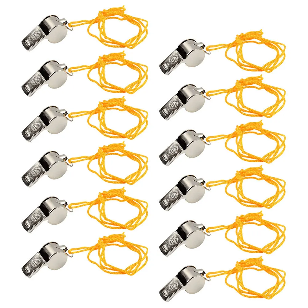 

12Pcs Whistle Metal Pendant Compact Lightweight Emergency Whistle for Hiking Climbing Pet Training Survival Gear Accessory