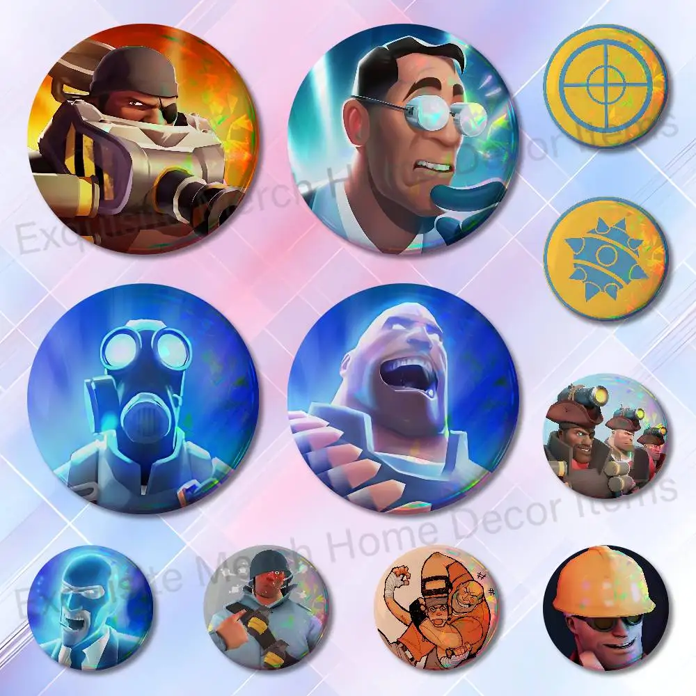 T-Teams F-Fortress 2 Game Artist Alley Fan-made Merch Custom Badges 75mm 44mm 25mm 32mm 58mm Collect Gifts Large
