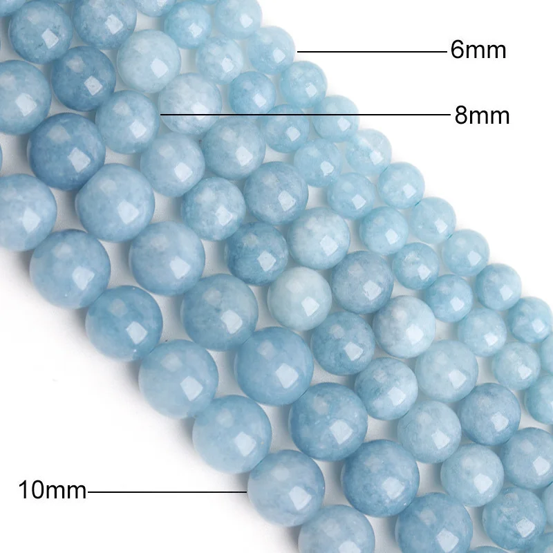 4/6/8/10/12mm Natural Aquamarin Agat Stone 1 strand/lot Bead Round Loose Spacer Beads For Jewelry Making Findings DIY Bracelet
