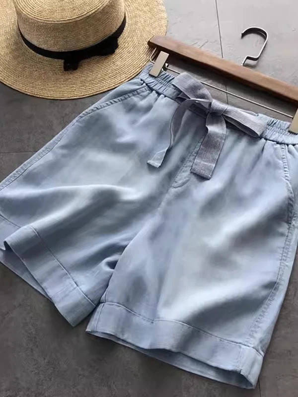 High Waist Wide Leg Jeans Women's Spring Summer New Loose Thin Outerwear Shorts Commute Style  Color Everyday Wear