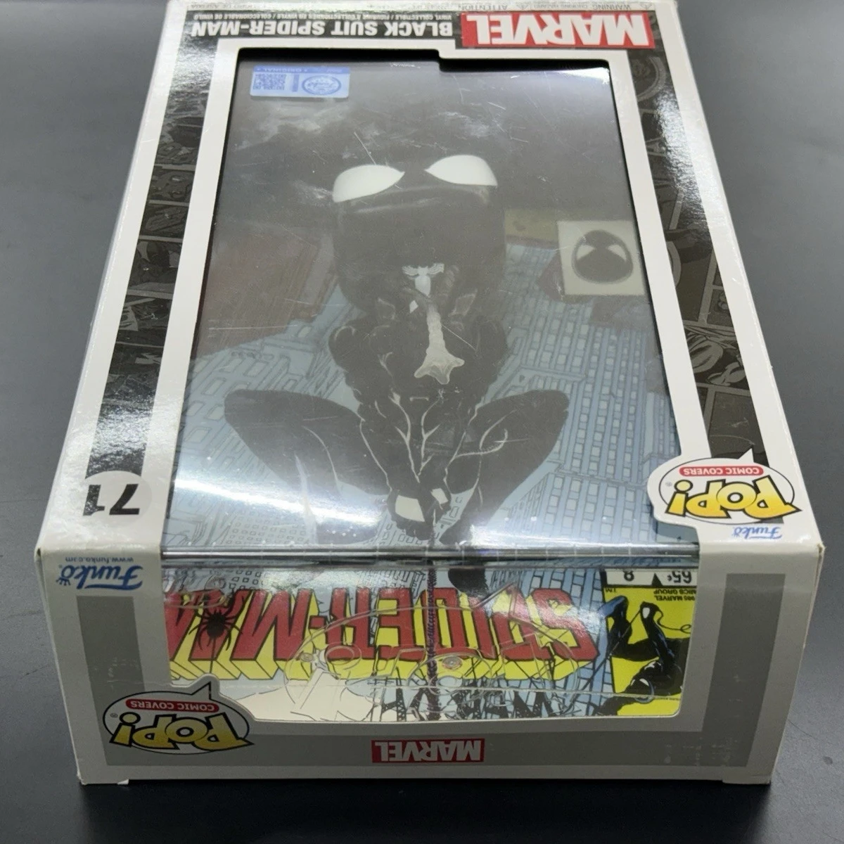 Funko Pop Comic Covers Web of Spider-Man #8 Black Suit Spider Man Figure Official Licensed Statue Marvel Gift for Toys Fans view 5