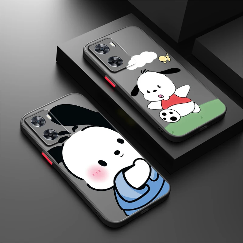 Sanrio Cartoon Pacha Dog Frosted Translucent For OPPO X5 X3 A54S A5 A94 A16 A53S A57 A74 A72 A96 A98 A78 5G TPU Phone Case