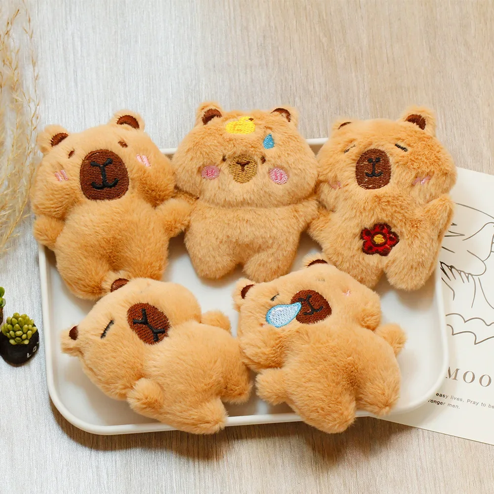 Chaveiro de Pelúcia de Capivara 1-10 Peças, Boneco de Pelúcia de Animal Fofo, Acessório para Bolsa, Pingente de Chaveiro, Acessório para Mochila