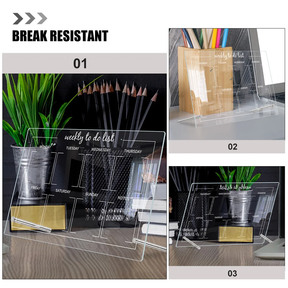 

Transparent Whiteboard for Wall Mount Planner with Erasable Pens Light Board Acrylic Writing Chalk Marker Tape